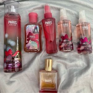 Paris Amour fragrance and body mist lot.